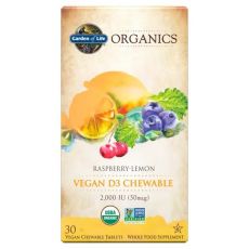 Vitamín Organics Vegan D3 2000 IU - Raspberry-Lemon - 30ct chewables tablets